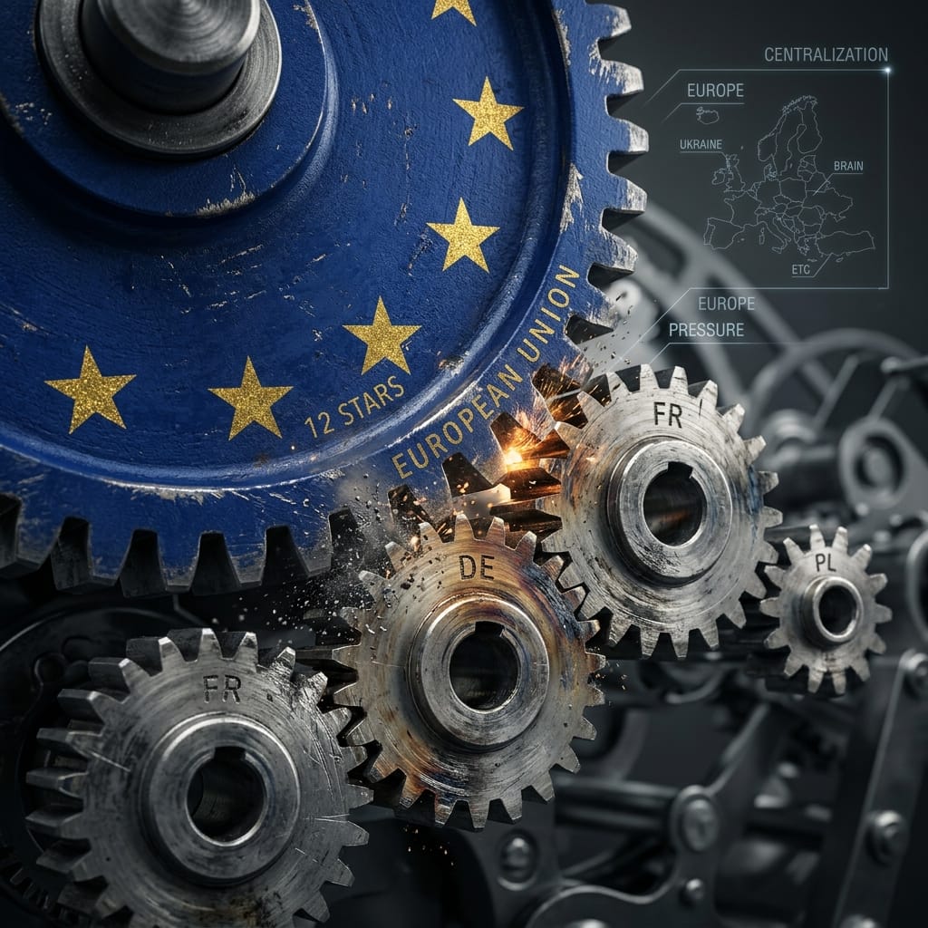 Bunker med eurosedler stablet på et bord.