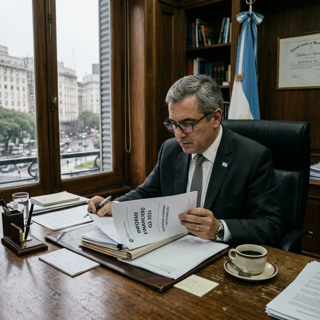 Argentinske pesos sedler i en bunke på et bord