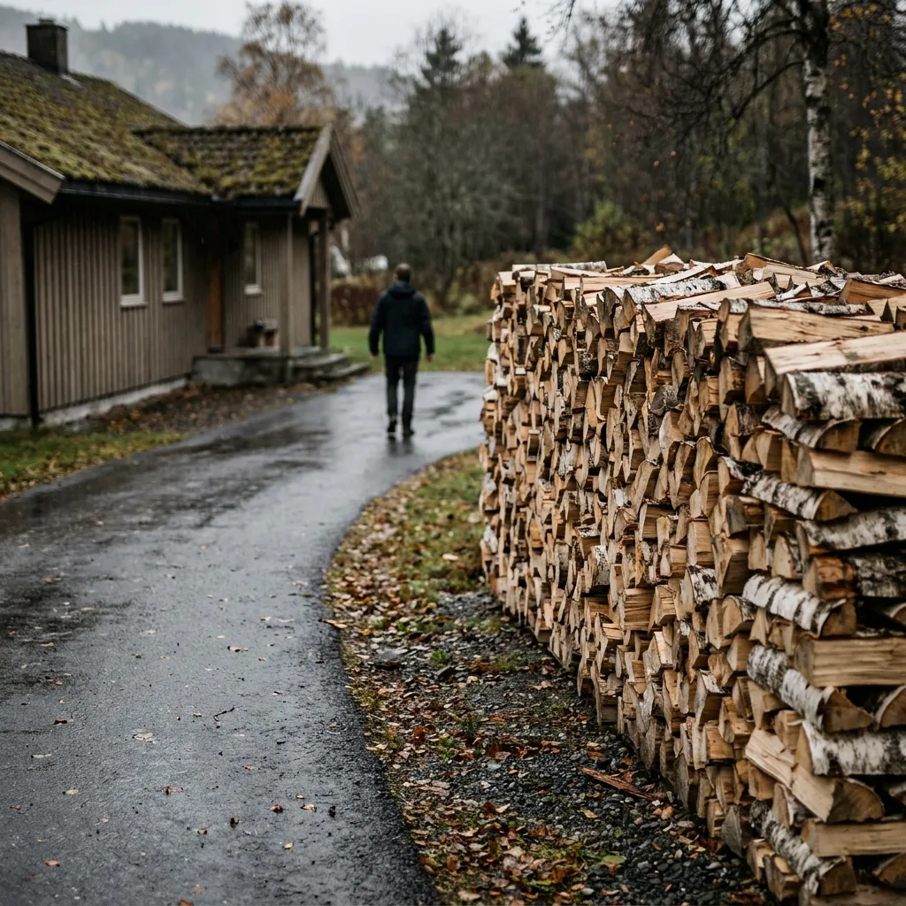 En mann som ser på et offisielt brev ved et kjøkkenbord med en kalkulator ved siden av.
