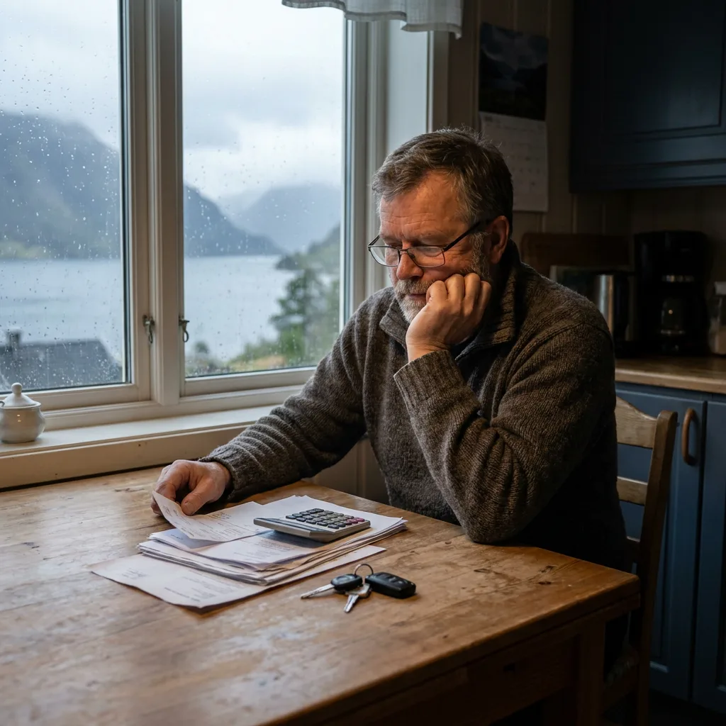 Nærbilde av en person som fyller diesel på en bil ved en bensinpumpe i dagslys.
