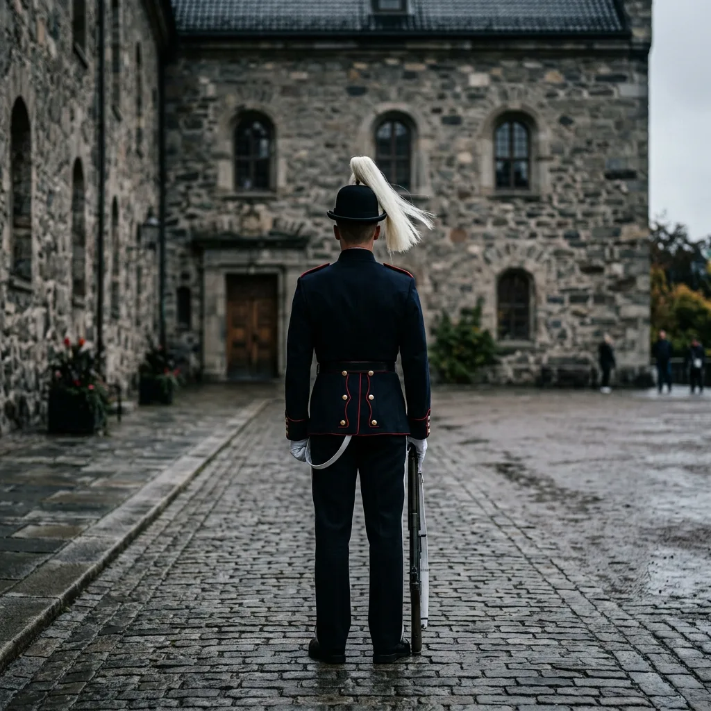 Stortingsbygningen i Oslo fotografert i nøytralt dagslys uten mennesker.